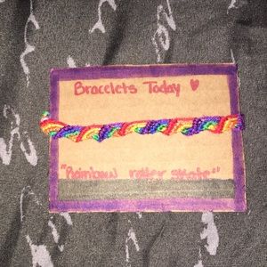 This is a roller skate styled bracelet.